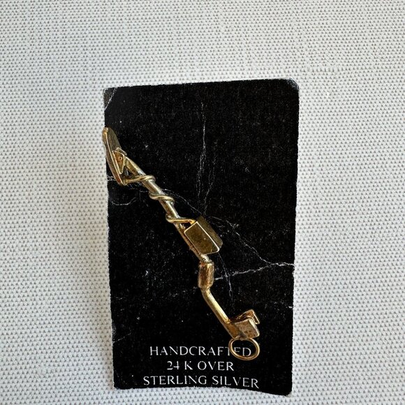 Gold Over Silver Metal Detector Pin - Picture 1 of 9